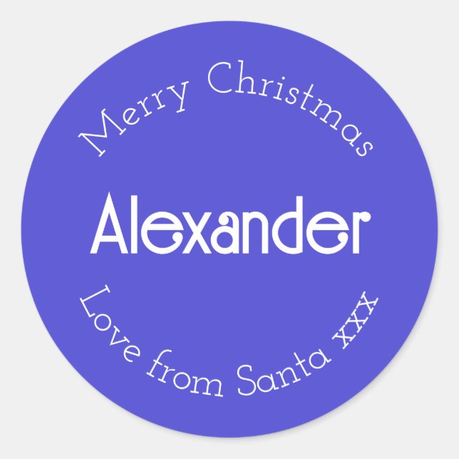 Personalised Name Christmas Gift Tag Blue (Front)