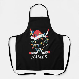 Personalised Name Christmas Hockey Xmas Santa Hat Apron