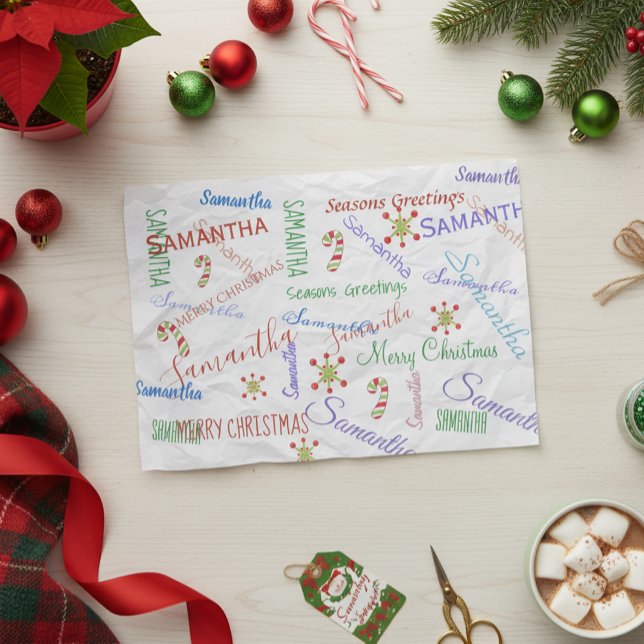 Personalised Name Christmas Holiday Tissue Paper (Creator Uploaded)