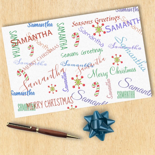 Personalised Name Christmas Holiday Tissue Paper (Creator Uploaded)