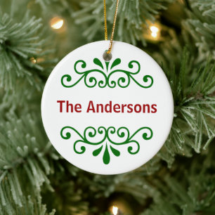 Personalised Name Christmas Ornament in Green