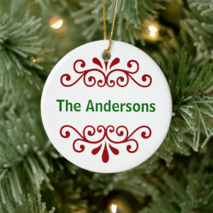 Personalised Name Christmas Ornament in Red
