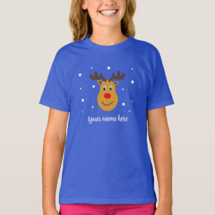 Personalised Name Christmas Reindeer T-Shirt