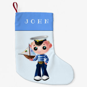 Personalised Name Christmas Stocking Captain Boy