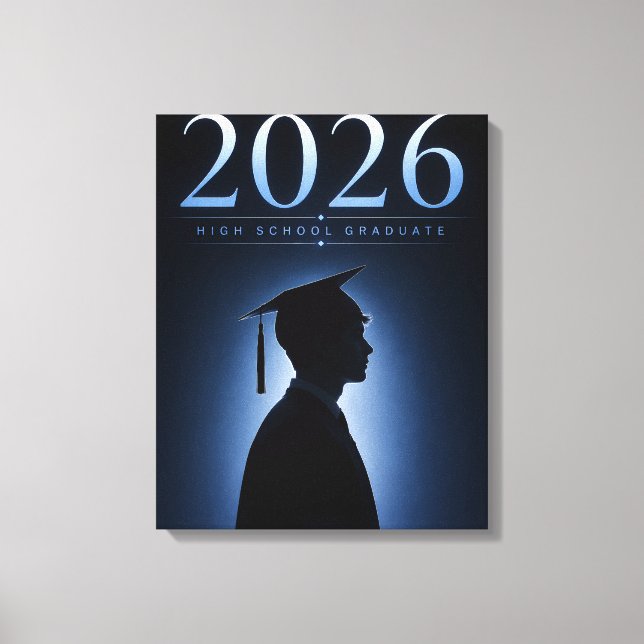 Personalised Name Class of 2026 Graduate Gift Canvas Print (Front)