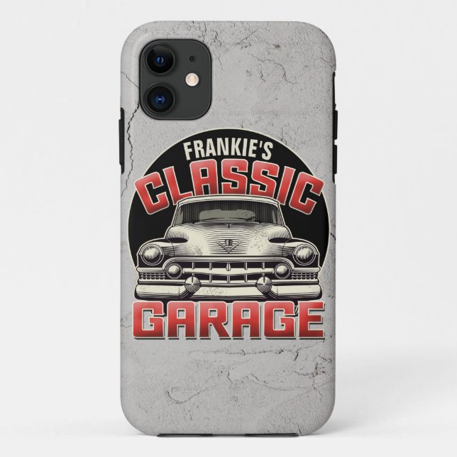 Personalised NAME Classic Car Garage Custom Shop Case-Mate iPhone Case (Back)