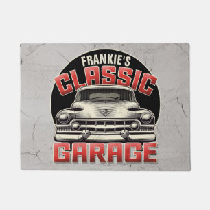 Personalised NAME Classic Car Garage Custom Shop Doormat