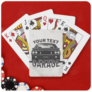 Personalised NAME Classic Muscle Car Garage Retro Playing Cards