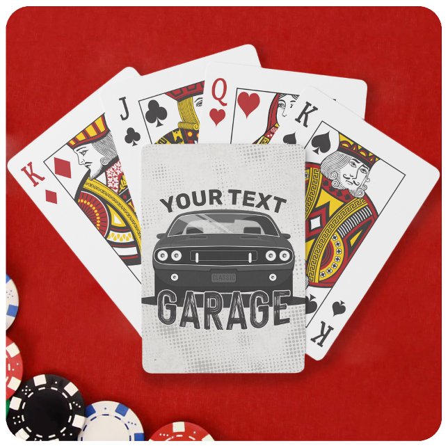 Personalised NAME Classic Muscle Car Garage Retro Playing Cards (Creator Uploaded)