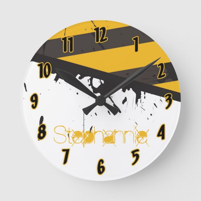Personalised Name Clock Bio Hazard Caution Tape (Front)