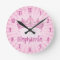 Personalised Name Clock Pink Princess Crown Tiara