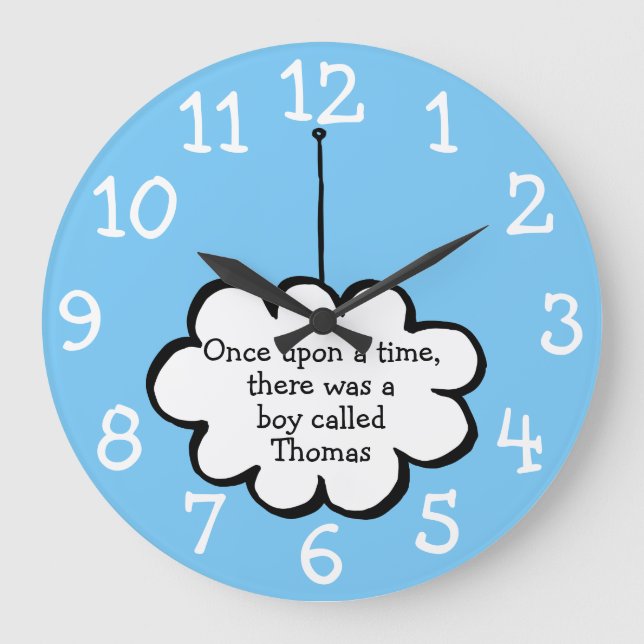 Personalised Name Cloud on a String Large Clock (Front)