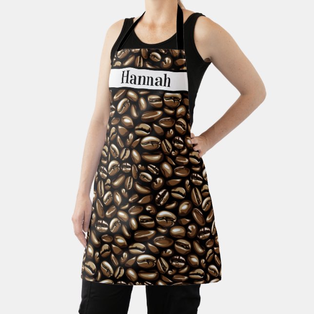 Personalised Name Coffee Bean Barista  Apron (Insitu)