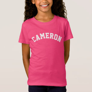 Personalised Name College Athletic Typography Pink T-Shirt