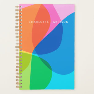 Personalised Name Colourful Abstract Playful Chic Planner