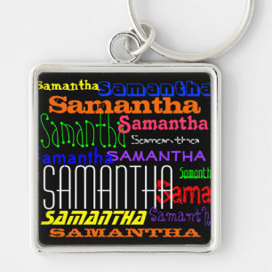 Personalised Name Colourful Collage Keychain