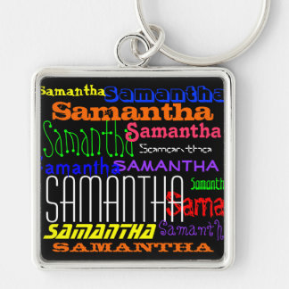 Personalised Name Colourful Collage Keychain