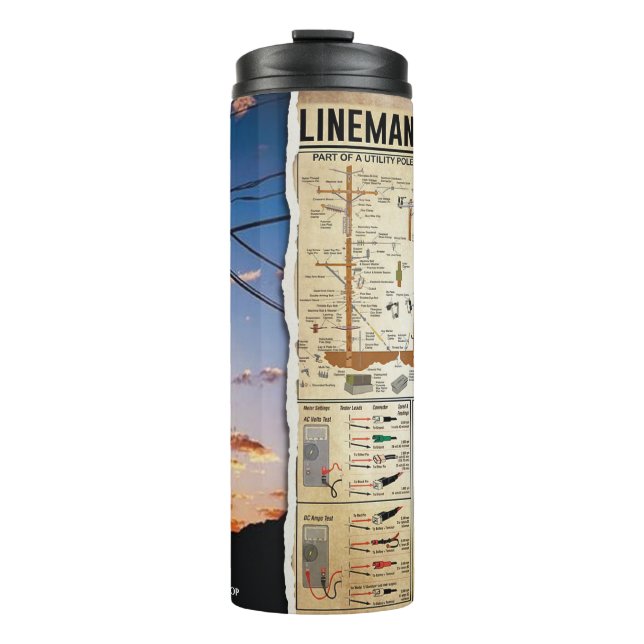 Personalised Name Company Lineman  Thermal Tumbler (Front)