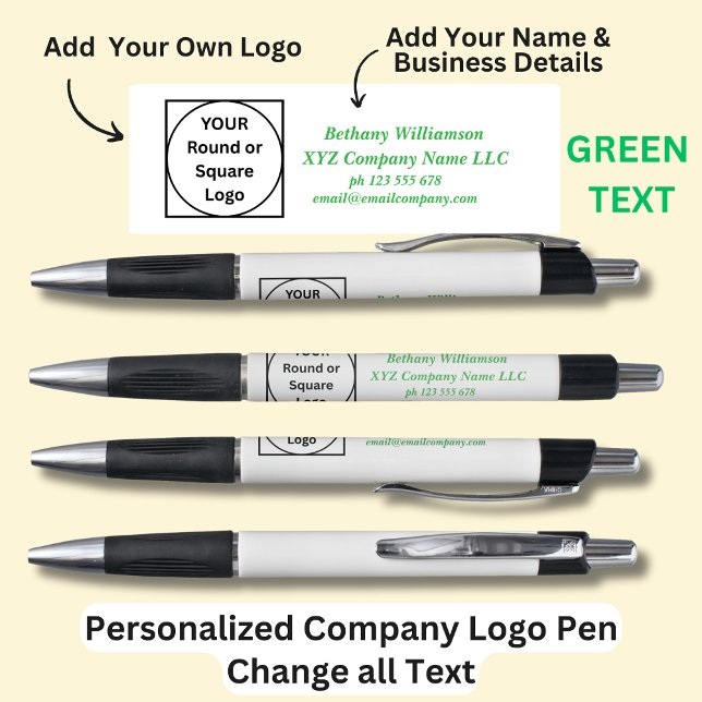 Personalised Name Company phone email, Green Text  (Creator Uploaded)