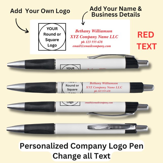 Personalised Name Company phone email,  Red Text  (Creator Uploaded)