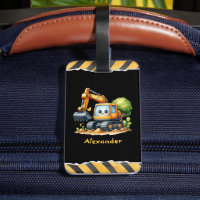 Personalised Name Construction Vehicles Baby Boy