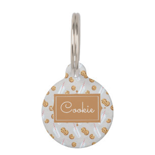 Personalised Name Cookies n Milk Cat Pet ID Tag