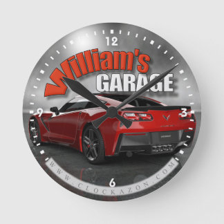 Personalised Name Corvette Garage Clock