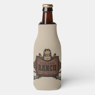 Personalised NAME Cowboy Guns Western Ranch Sign  Bottle Cooler