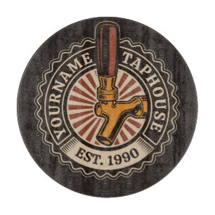 Personalised NAME Craft Beer Taphouse Brewery Bar  Cutting Board