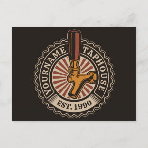 Personalised NAME Craft Beer Taphouse Brewery Bar Postcard
