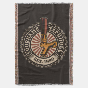 Personalised NAME Craft Beer Taphouse Brewery Bar  Throw Blanket