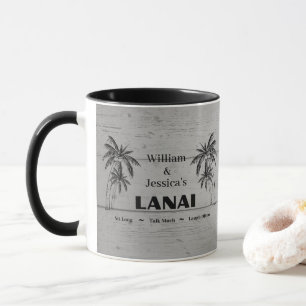 Personalised Name Custom Lanai Tropical Palm Trees Mug