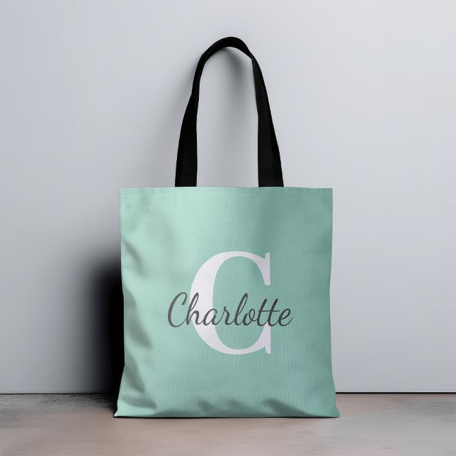 Personalised Name Custom Minimalist Monogram Tote Bag (Creator Uploaded)