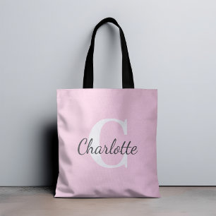 Personalised Name Custom Minimalist Monogram Tote Bag