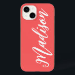 Personalised Name Custom Name Coral Birthday Gift Case-Mate iPhone 14 Case<br><div class="desc">personalised iphone case custom gift,  personalised name case christmas gift,  custom name birthday present girl,  custom phone case with name,  bridesmaid gift present for daughter,  wife christmas present coral pink,  present for friend iphone case,  customised phone case girlfriend fiancee,  friend gift maid of honour,  personalised matron of honour gift</div>