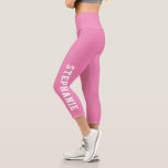 Personalised Name Custom Pink Capri Leggings<br><div class="desc">Bring style and personalisation to your activewear collection with these custom pink capri leggings, featuring your name along the leg. Ideal for workouts, yoga, or casual wear, these leggings offer both comfort and a unique, custom look. Made from high-quality fabric for a flattering fit, they’re perfect as a gift for...</div>