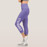 Personalised Name Custom Purple Capri Leggings<br><div class="desc">Add a personal touch to your fitness wardrobe with these custom purple capri leggings, featuring your name along the leg. Perfect for workouts, yoga, or casual outings, these leggings provide both comfort and style for a unique athleisure look. Crafted from high-quality fabric for a flattering fit, they’re an ideal gift...</div>