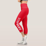 Personalised Name Custom Red Capri Leggings<br><div class="desc">Stand out in style with these custom red capri leggings, personalised with your name along the leg. Perfect for workouts, yoga, or casual wear, these leggings combine comfort and a bold look for a unique activewear statement. Made from high-quality fabric for a flattering fit, they’re ideal for fitness enthusiasts or...</div>