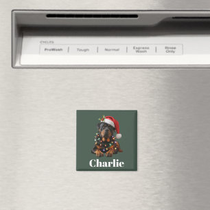 Personalised Name Custom Rottweiler Dog Christmas Magnet