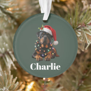 Personalised Name Custom Rottweiler Dog Christmas  Ornament