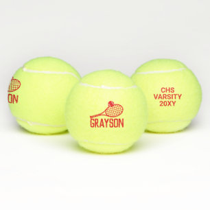 Personalised Name Custom Tennis Balls Red