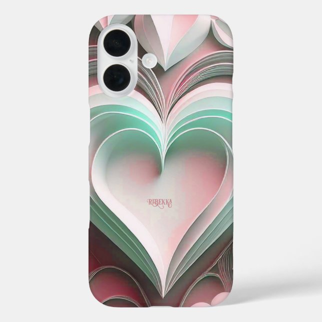 Personalised Name Custom Text Paper Hearts Case-Mate iPhone Case (Back)