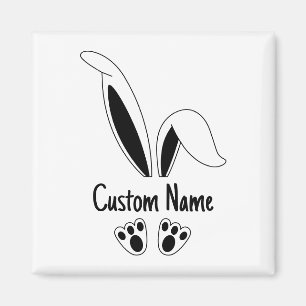 Personalised Name Cute Bunny Easter Magnet