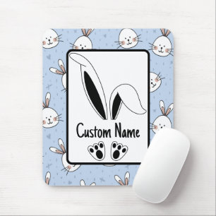 Personalised Name Cute Bunny Easter Mouse Mat