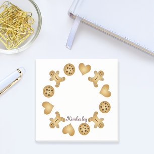Personalised Name Cute Cookie Gingerbread Man Post-it Notes