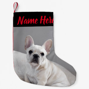 Personalised Name Cute Creamie Frenchie Small Christmas Stocking