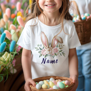 Personalised Name Cute Easter Bunny Kids T-Shirt