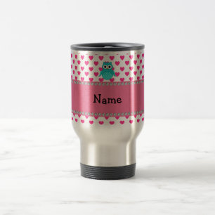 Personalised name cute owl travel mug