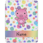 Personalised name cute pig rainbow stripes