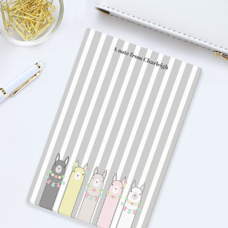 Personalised Name Cute Retro Colourful Llamas Post-it Notes